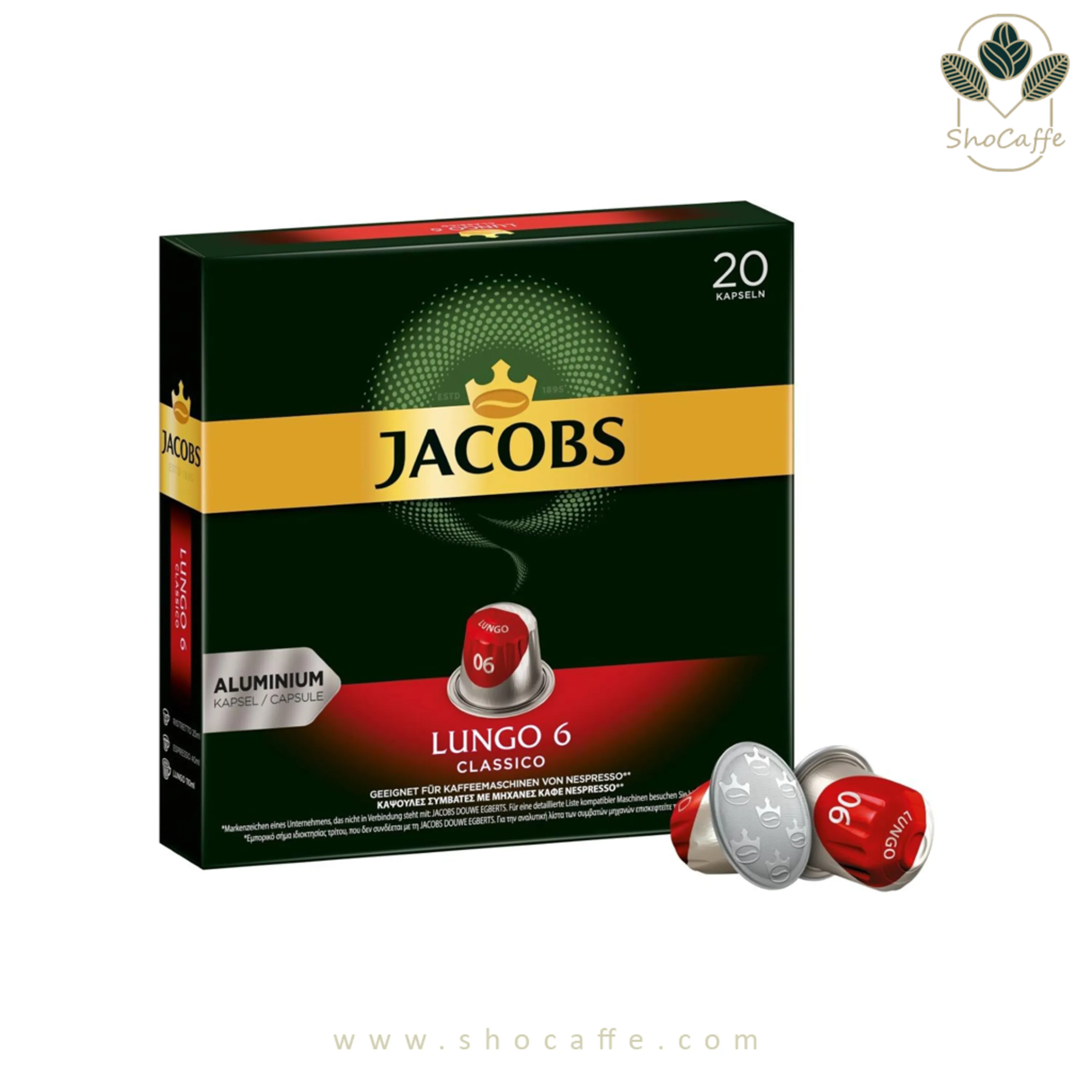 کپسول قهوه جاکوبز مدل لانگو کلاسیکو-بسته 20 عددی